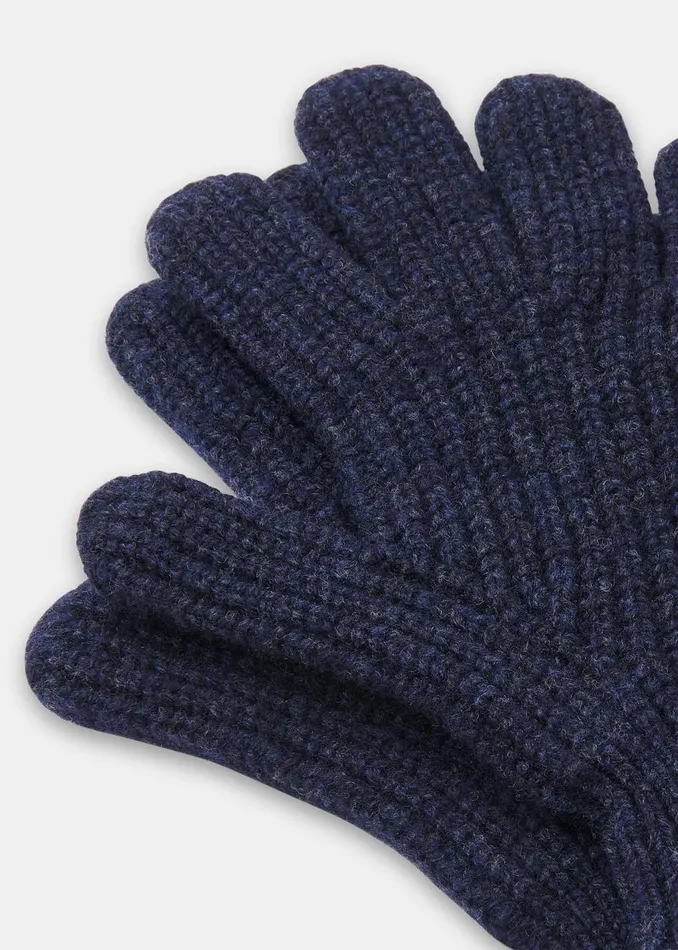 Navy Lambswool Gloves Women Whistles Hats Gloves and Scarves