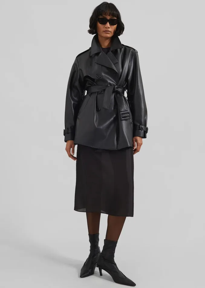 Naya Sheer Organza Midi Skirt 8211 Black Women The Frankie Shop Bottoms