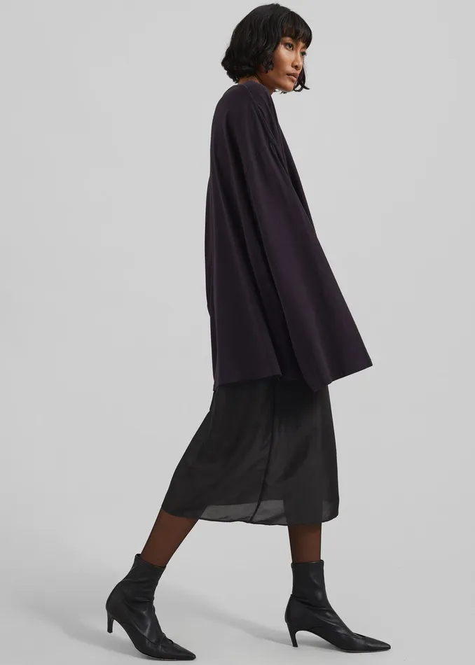 Naya Sheer Organza Midi Skirt 8211 Black Women The Frankie Shop Bottoms