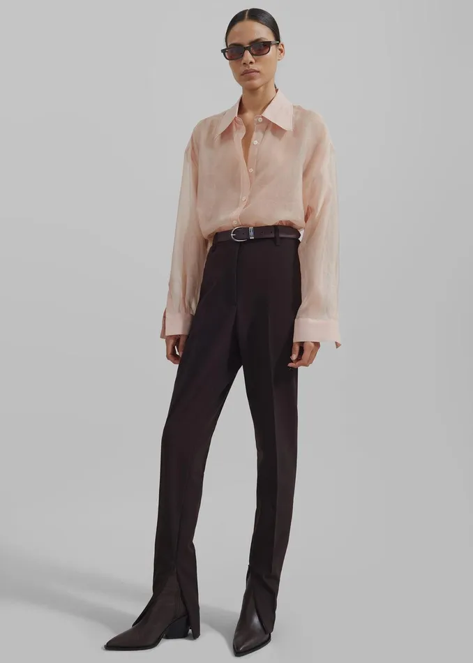 Nel Sheer Button Up Shirt 8211 Pink Women The Frankie Shop Clothing