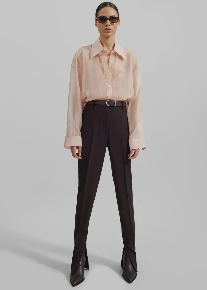 Nel Sheer Button Up Shirt 8211 Pink Women The Frankie Shop Clothing