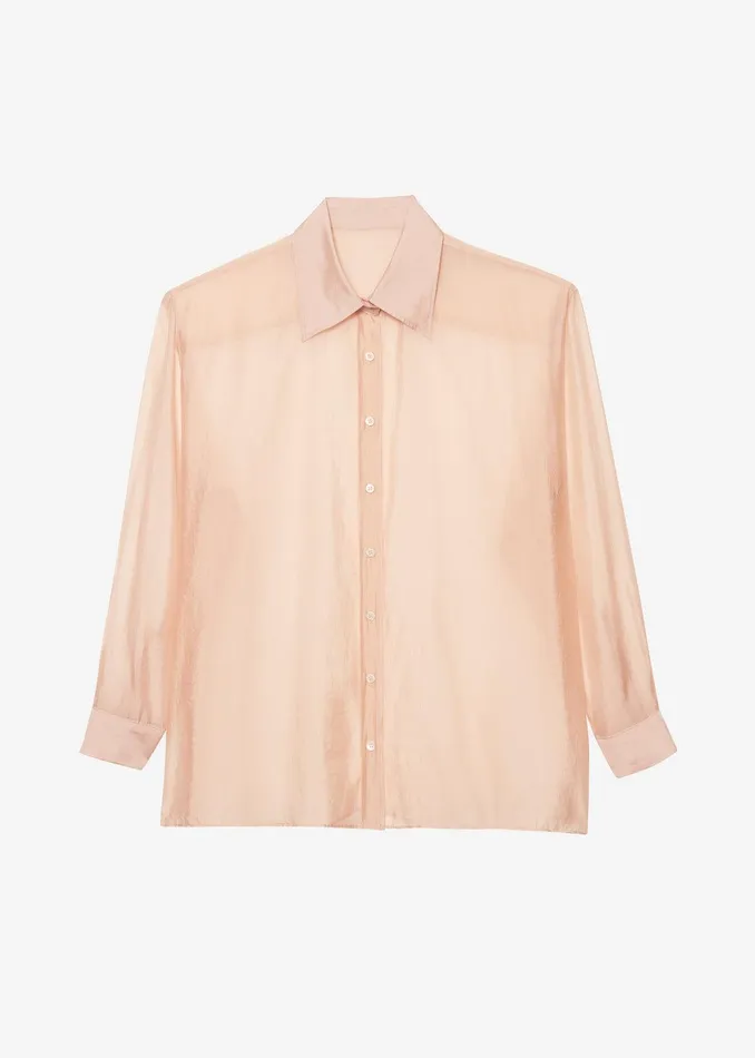 Nel Sheer Button Up Shirt 8211 Pink Women The Frankie Shop Clothing