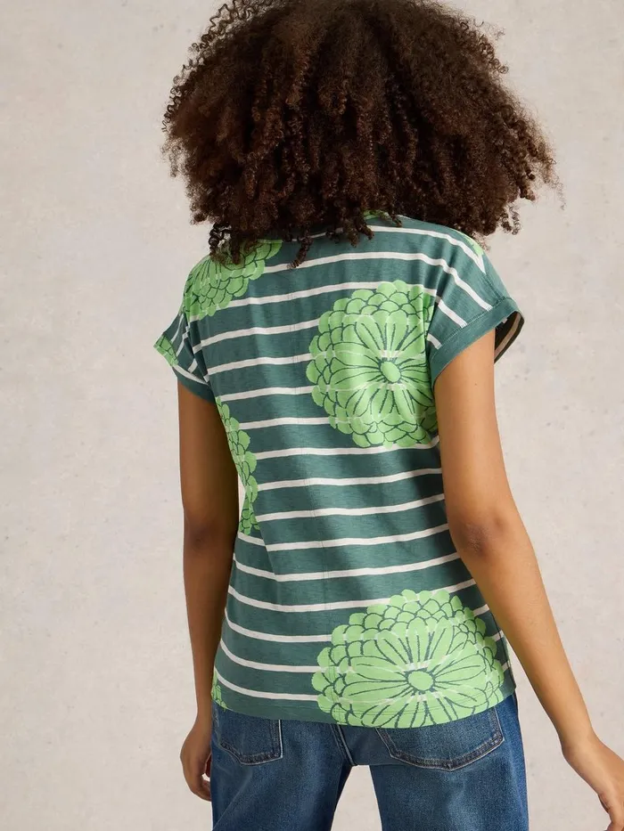 NELLY NOTCH NECK TSHIRT Green Multi Women White Stuff Tops and Tees NELLY NOTCH NECK TSHIRT Green Multi Women White Stuff Tops and Tees