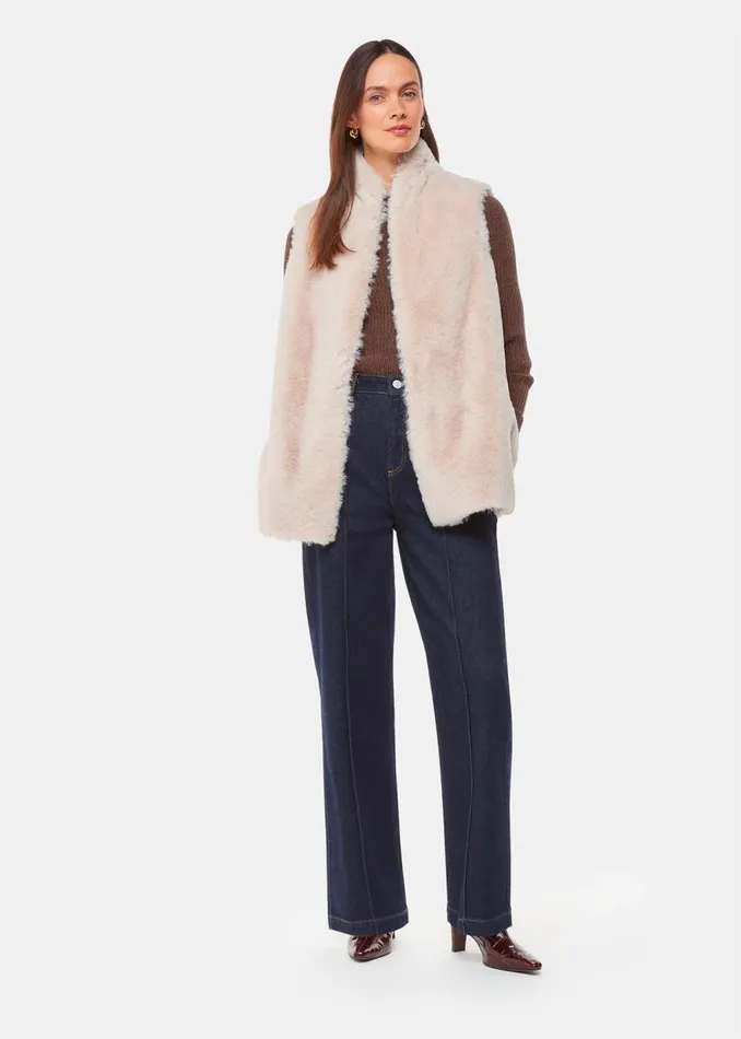 Neutral Faux Fur Gilet Women Whistles Coats and Jackets