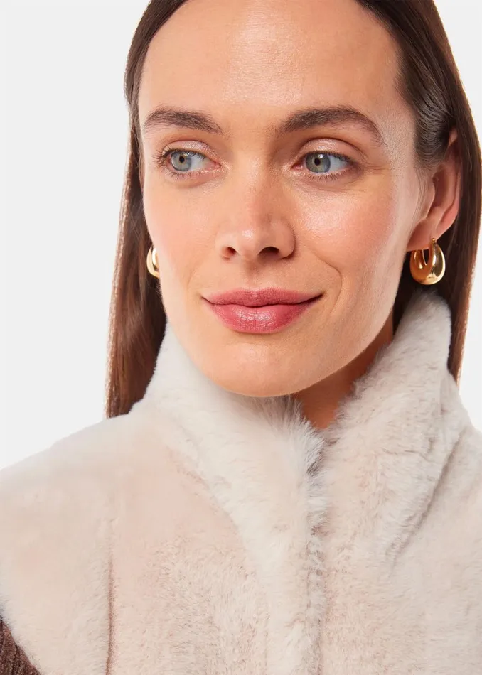 Neutral Faux Fur Gilet Women Whistles Coats and Jackets