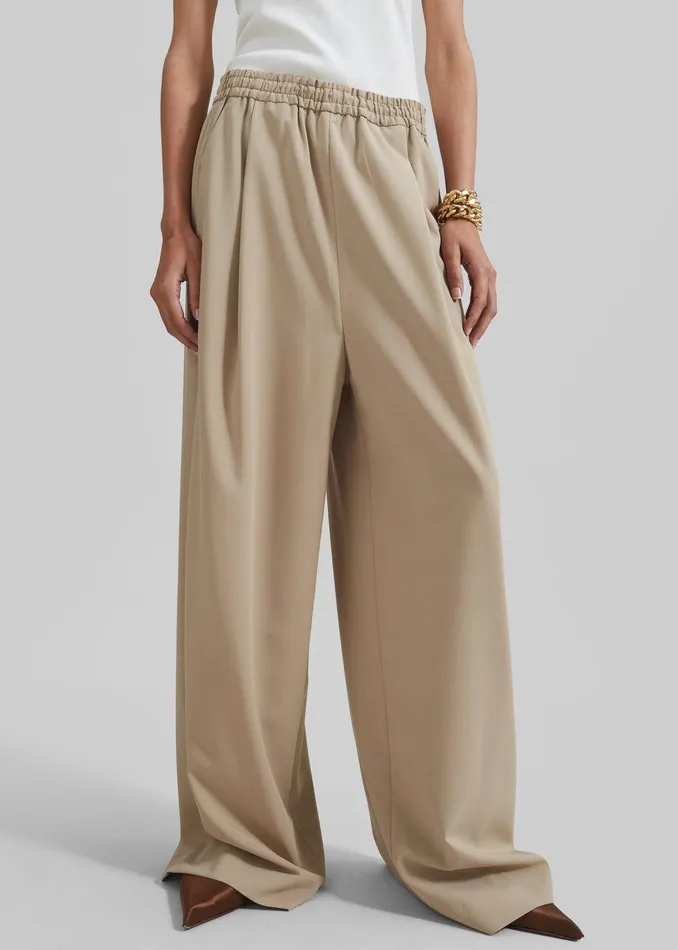 Neva Wide Trousers 8211 Beige Women The Frankie Shop Clothing