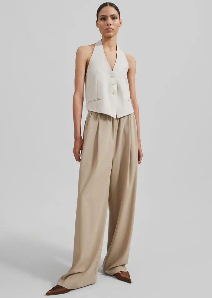 Neva Wide Trousers 8211 Beige Women The Frankie Shop Clothing
