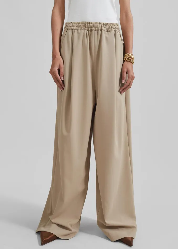 Neva Wide Trousers 8211 Beige Women The Frankie Shop Clothing