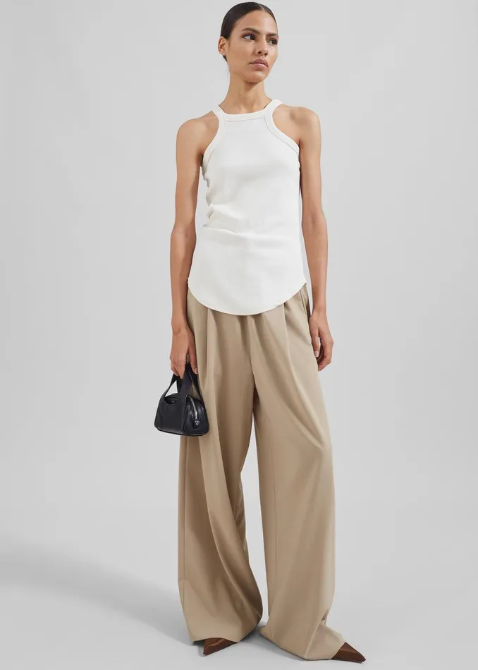 Neva Wide Trousers 8211 Beige Women The Frankie Shop Clothing