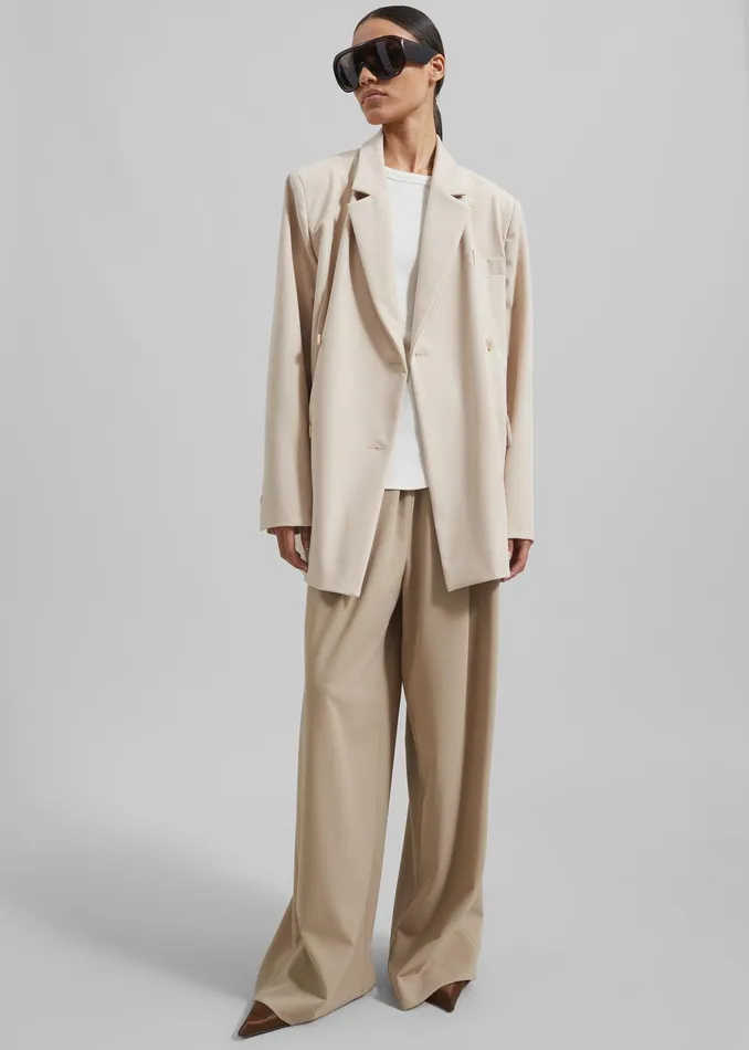 Neva Wide Trousers 8211 Beige Women The Frankie Shop Clothing