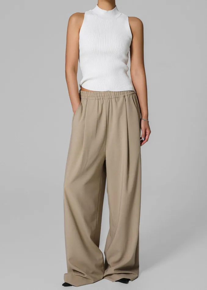 Neva Wide Trousers 8211 Beige Women The Frankie Shop Clothing