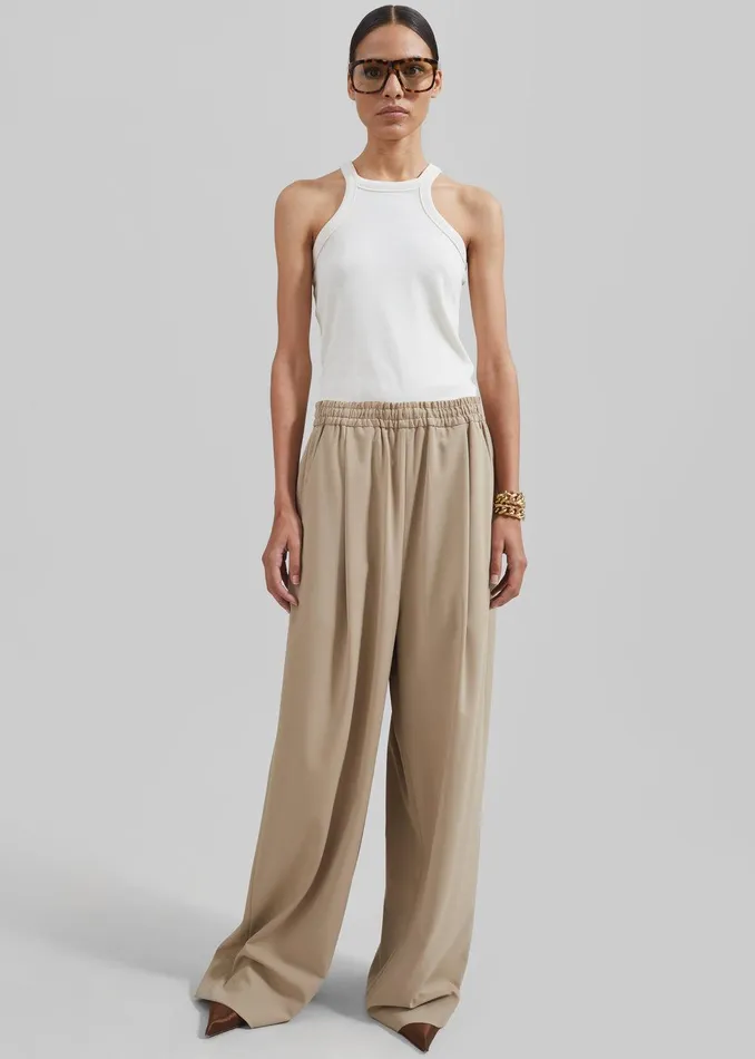 Neva Wide Trousers 8211 Beige Women The Frankie Shop Clothing