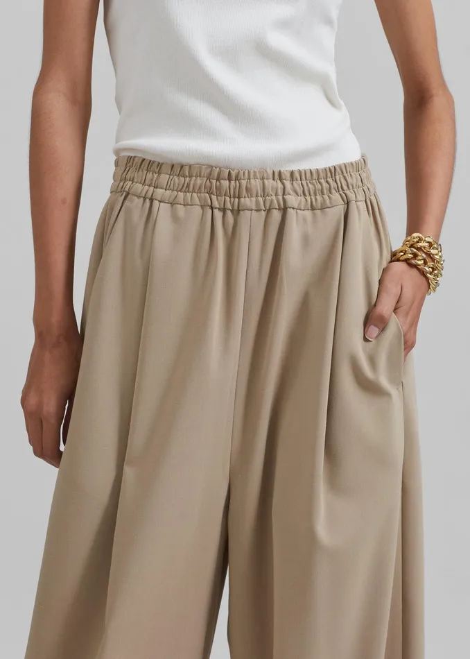 Neva Wide Trousers 8211 Beige Women The Frankie Shop Clothing