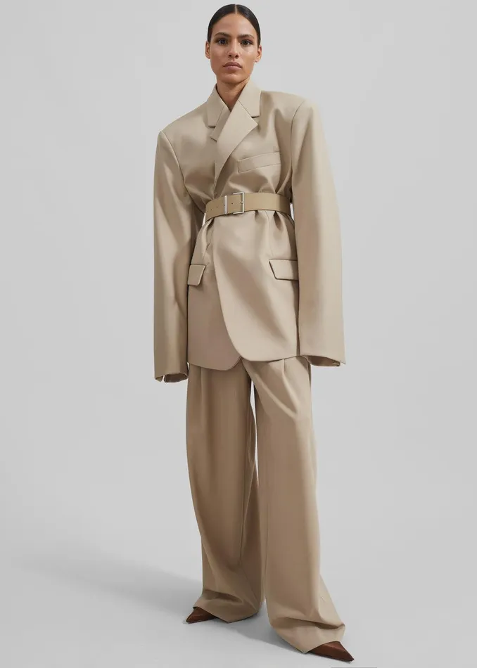 Neva Wide Trousers 8211 Beige Women The Frankie Shop Clothing