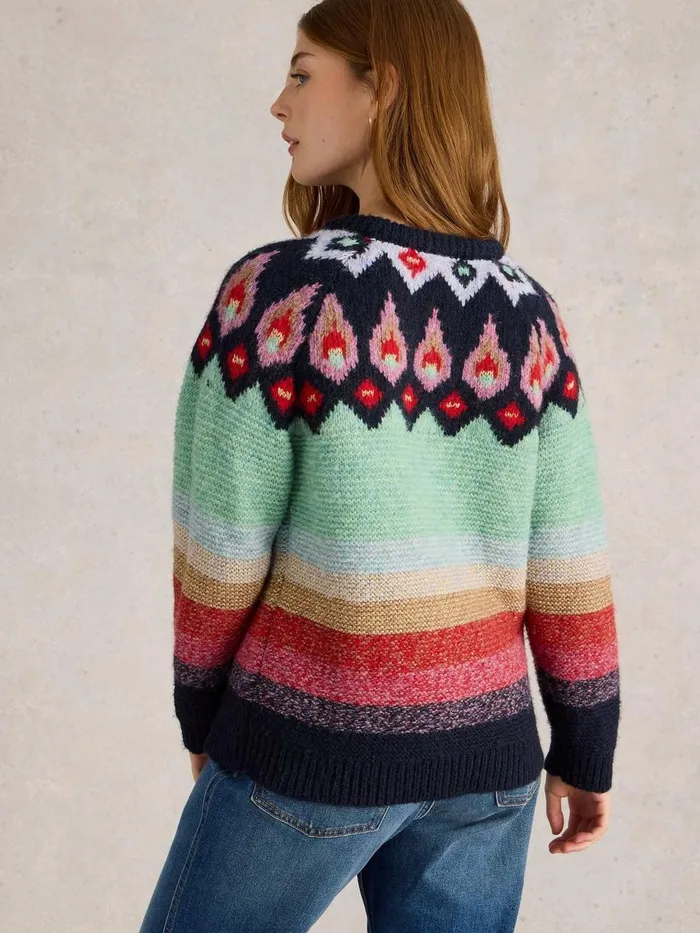 NEW YORK FAIRISLE JUMPER Red Multi Women White Stuff Knitwear NEW YORK FAIRISLE JUMPER Red Multi Women White Stuff Knitwear
