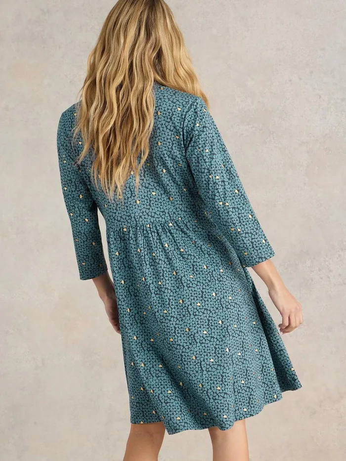 Nia Jersey Dress Teal Print Women White Stuff Dresses Nia Jersey Dress Teal Print Women White Stuff Dresses