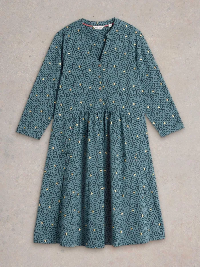 Nia Jersey Dress Teal Print Women White Stuff Dresses Nia Jersey Dress Teal Print Women White Stuff Dresses