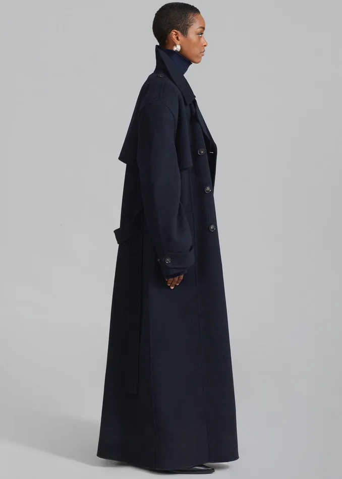 Nikola Padded Trench Coat 8211 Navy Women The Frankie Shop Clothing