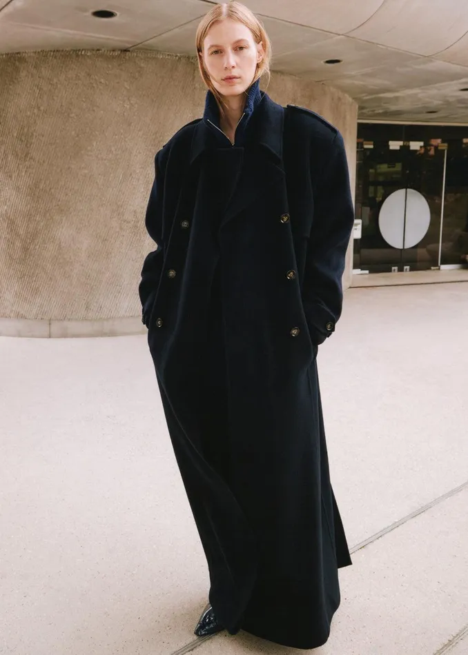 Nikola Padded Trench Coat 8211 Navy Women The Frankie Shop Clothing