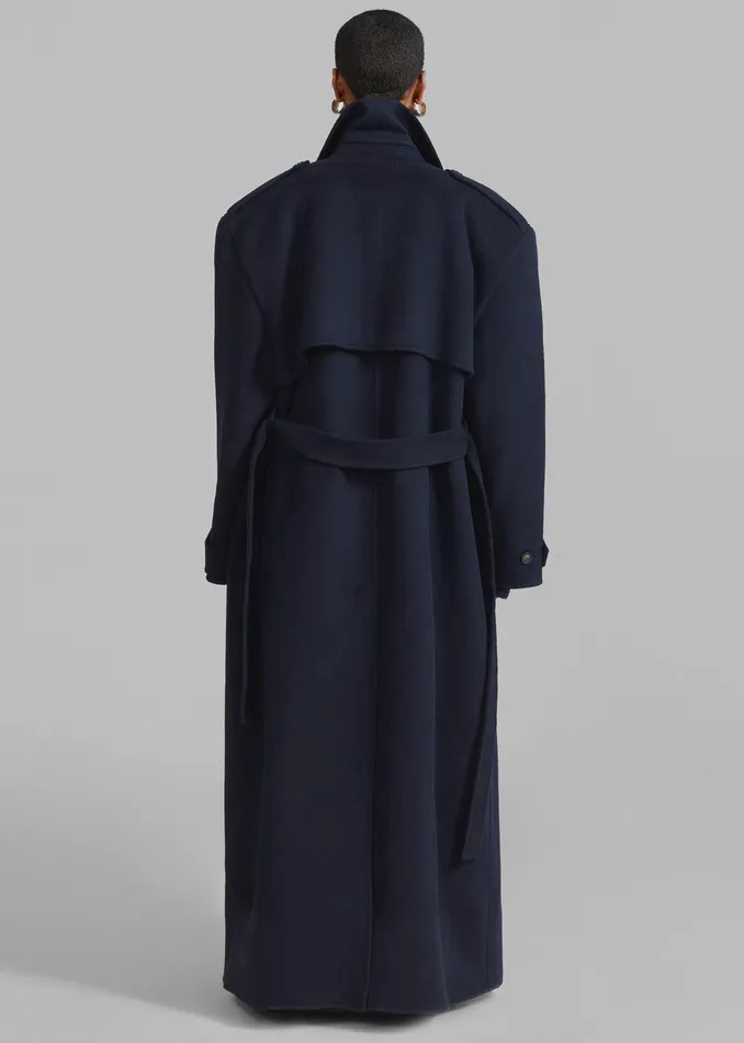 Nikola Padded Trench Coat 8211 Navy Women The Frankie Shop Clothing