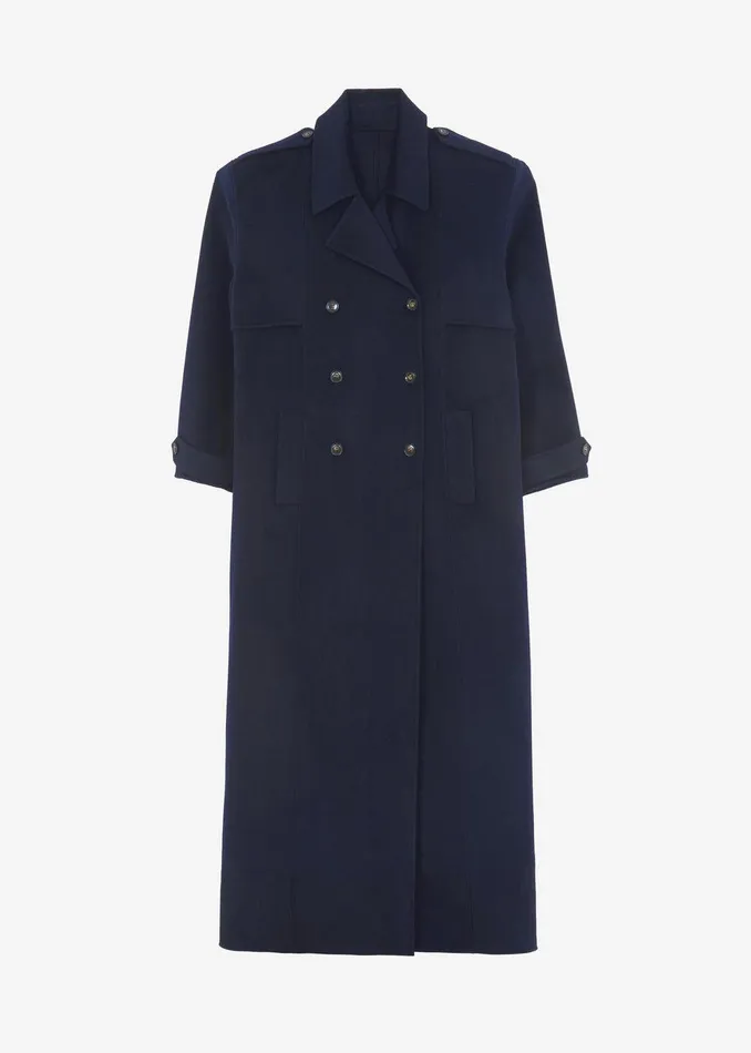 Nikola Padded Trench Coat 8211 Navy Women The Frankie Shop Clothing