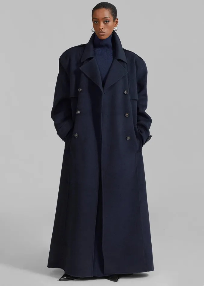 Nikola Padded Trench Coat 8211 Navy Women The Frankie Shop Clothing