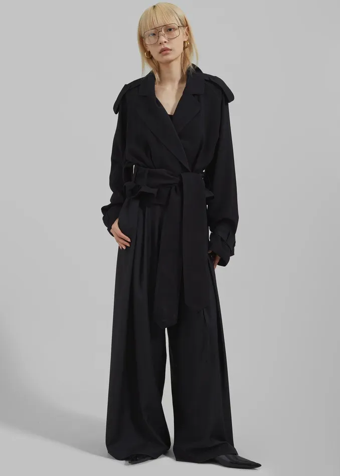 Noor Wide Pants 8211 Black Women The Frankie Shop Clothing