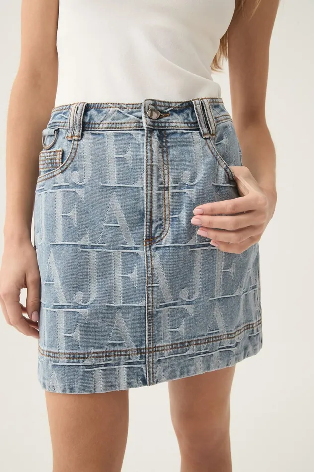 Nostalgia Denim Mini Skirt Coastal Logo Wash Women Aje Skirts Nostalgia Denim Mini Skirt Coastal Logo Wash Women Aje Skirts