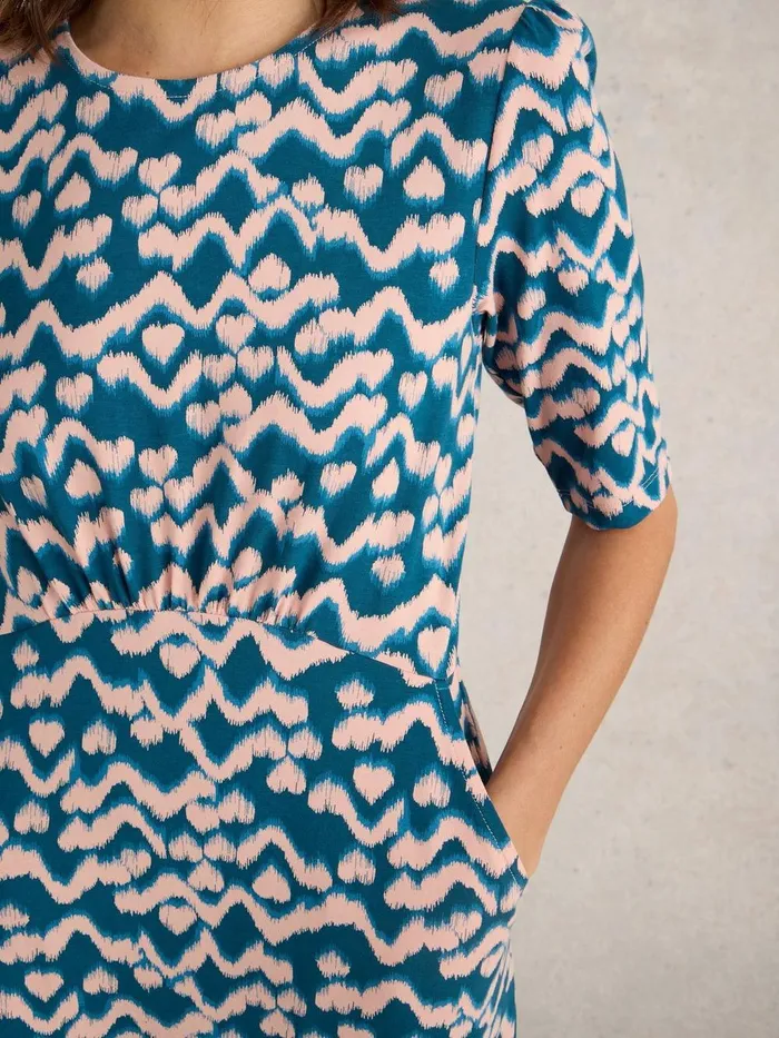 Olivia Jersey Dress Teal Print Women White Stuff Dresses Olivia Jersey Dress Teal Print Women White Stuff Dresses