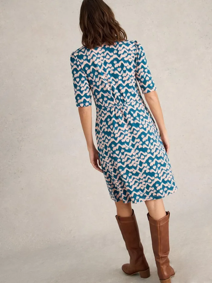 Olivia Jersey Dress Teal Print Women White Stuff Dresses Olivia Jersey Dress Teal Print Women White Stuff Dresses