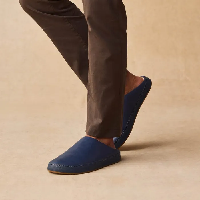 Olukai Hmani Mens Leather Mules Depth Indigo Men SlipOn Olukai Hmani Mens Leather Mules Depth Indigo Men SlipOn