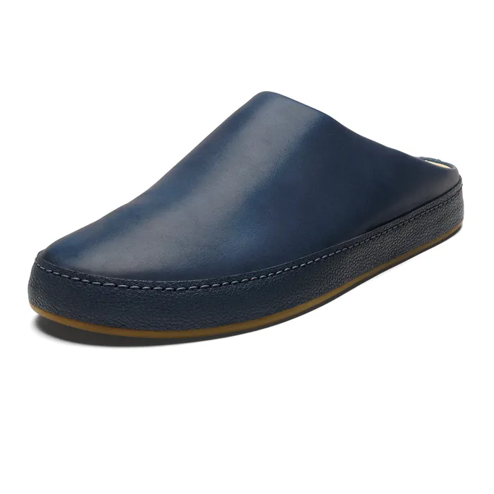 Olukai Hmani Mens Leather Mules Depth Indigo Men SlipOn Olukai Hmani Mens Leather Mules Depth Indigo Men SlipOn