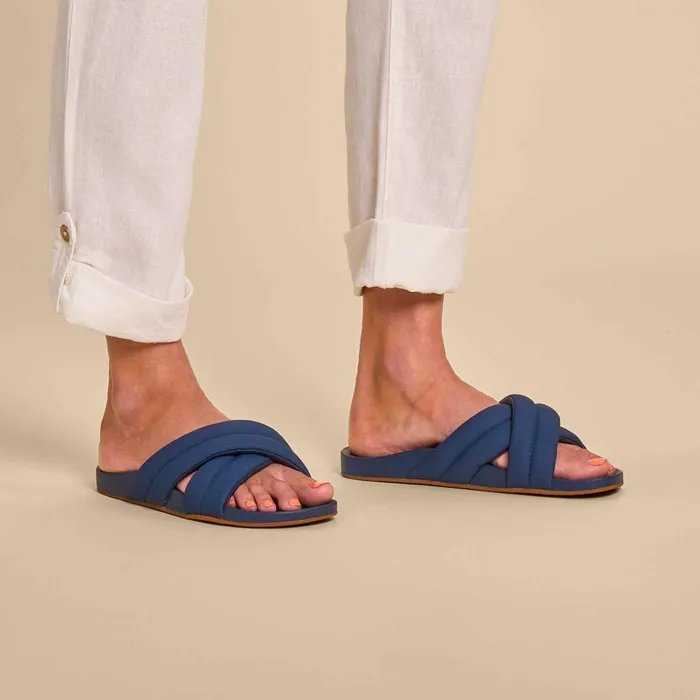 Olukai Hila Womens Puffy Slide Sandals Moonlit Ocean Women Slides Olukai Hila Womens Puffy Slide Sandals Moonlit Ocean Women Slides