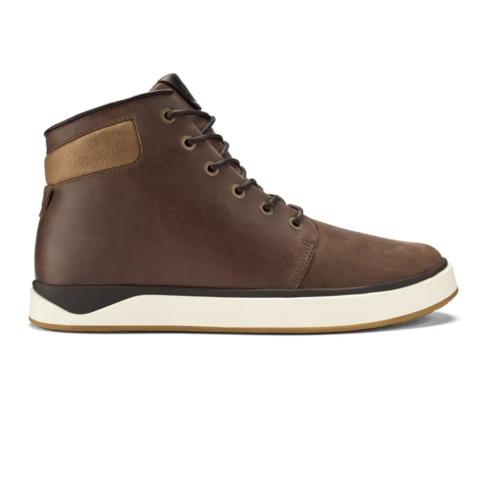 Olukai Kekaha Mens Waterproof Leather Boots Toffee Off White Men Leather