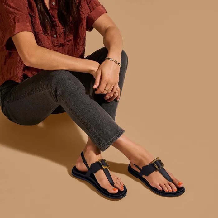 Olukai Lai TBar Womens Strappy Beach Sandals Black Women WaterFriendly Olukai Lai TBar Womens Strappy Beach Sandals Black Women WaterFriendly