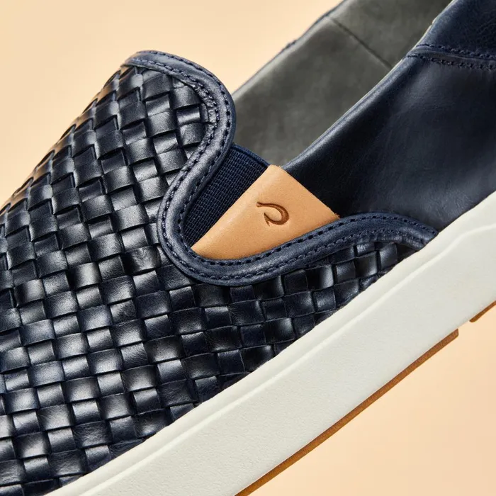 Olukai Laeahi Lauhala Mens Sneakers SlipOn Shoes Trench Blue Men Leather Olukai Laeahi Lauhala Mens Sneakers SlipOn Shoes Trench Blue Men Leather