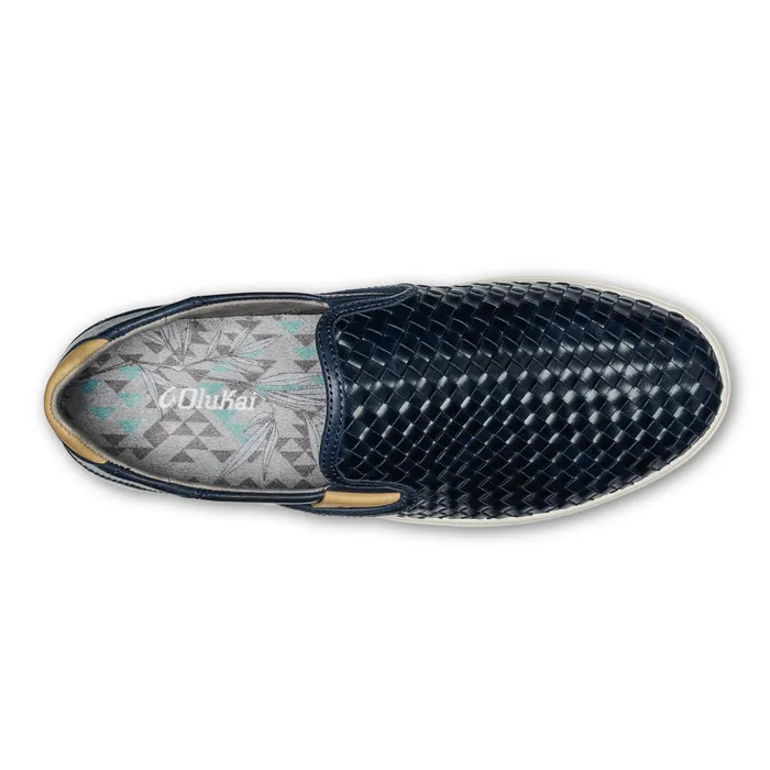 Olukai Laeahi Lauhala Mens Sneakers SlipOn Shoes Trench Blue Men Leather Olukai Laeahi Lauhala Mens Sneakers SlipOn Shoes Trench Blue Men Leather