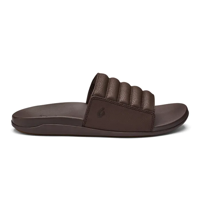 Olukai Maha 039Olu Mens Comfortable Slide Sandals Dark Wood Men Recovery
