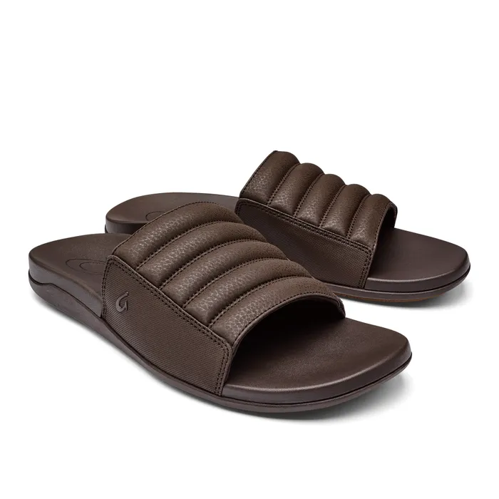 Olukai Maha 039Olu Mens Comfortable Slide Sandals Dark Wood Men Recovery Olukai Maha 039Olu Mens Comfortable Slide Sandals Dark Wood Men Recovery