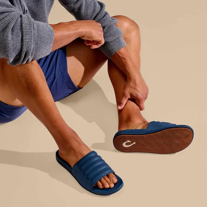 Olukai Maha 039Olu Mens Comfortable Slide Sandals Moonlit Ocean Men WaterFriendly Olukai Maha 039Olu Mens Comfortable Slide Sandals Moonlit Ocean Men WaterFriendly