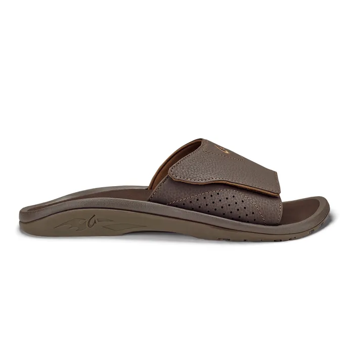 Olukai Nalu Slide Mens Versatile Slide Sandals Dark Java Men WaterFriendly
