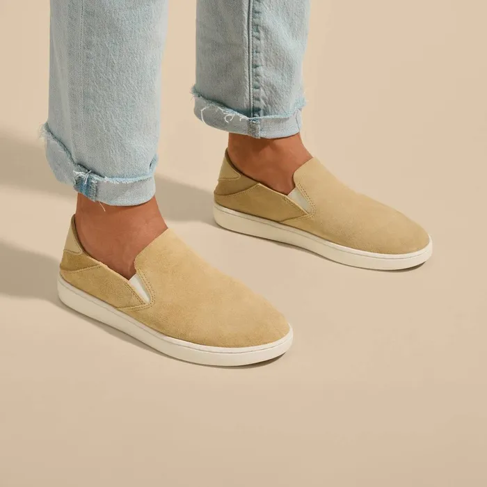 Olukai Pehuea Luxe Womens Suede SlipOn Shoes Toasted Coconut Women Leather Olukai Pehuea Luxe Womens Suede SlipOn Shoes Toasted Coconut Women Leather