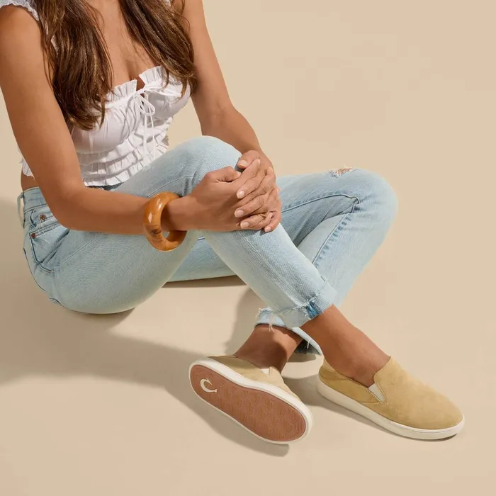 Olukai Pehuea Luxe Womens Suede SlipOn Shoes Toasted Coconut Women Leather Olukai Pehuea Luxe Womens Suede SlipOn Shoes Toasted Coconut Women Leather