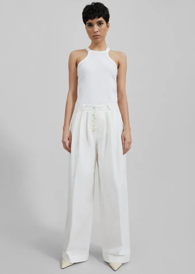 Omi Halter Tank Top 8211 White Women The Frankie Shop Clothing