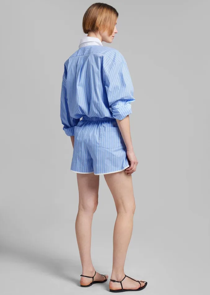Orla Button Up Shirt 8211 BlueWhite Stripe Women The Frankie Shop Tops