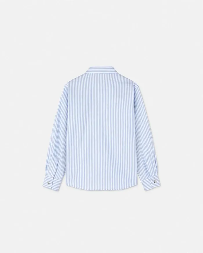 Oxford Striped Kids Shirt White Children Versace Clothing