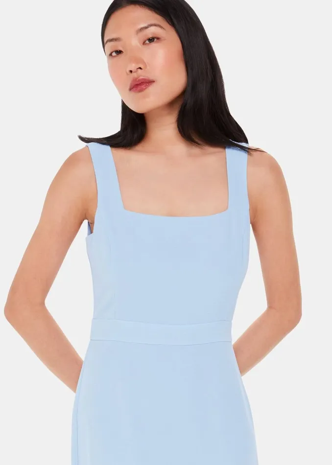 Pale Blue Mila Square Neck Maxi Dress Women Whistles Dresses