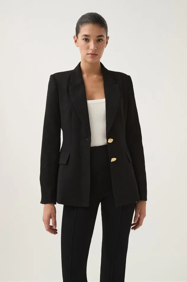 Paragon Structured Jacket Black Women Aje Blazers Jackets and Coats