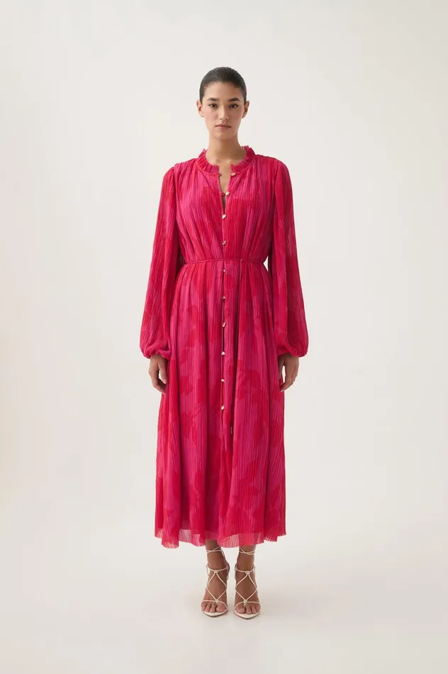 Pelmet Midi Dress Florescent Rose Women Aje Dresses