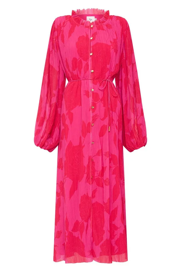 Pelmet Midi Dress Florescent Rose Women Aje Dresses Pelmet Midi Dress Florescent Rose Women Aje Dresses